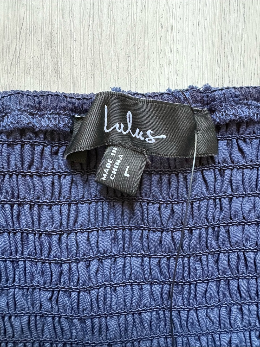 NWT Lulus Loveliest Looks Navy Blue Floral Jacquard Tie-Strap Midi Dress Size L - Picture 5 of 15